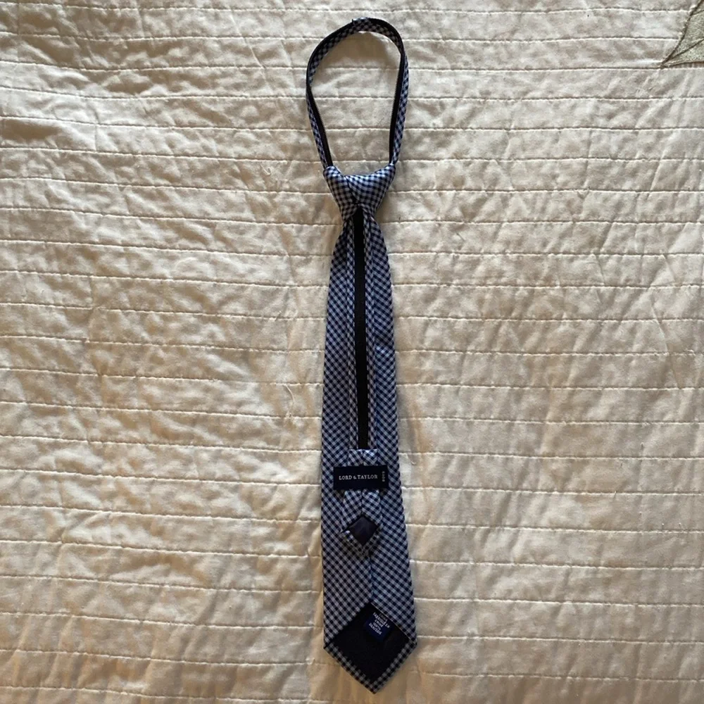 Boys, Lord and Taylor,  blue plaid tie zip tie